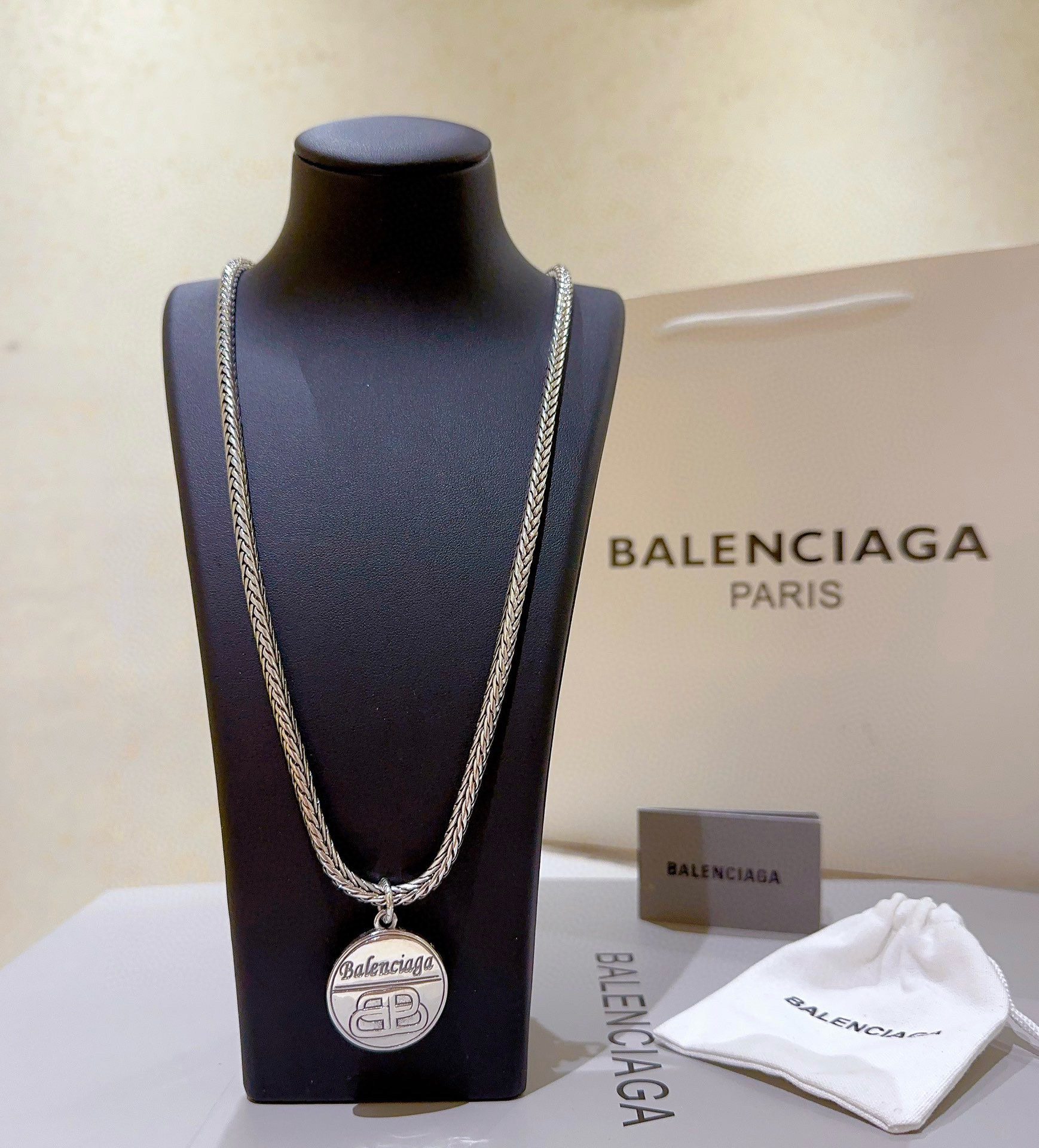 Balenciaga BB Round Braided Necklace