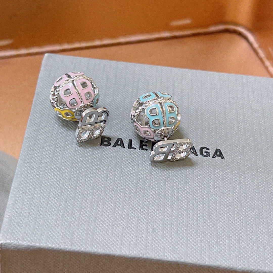 Balenciaga BB Hollow Sphere Earrings