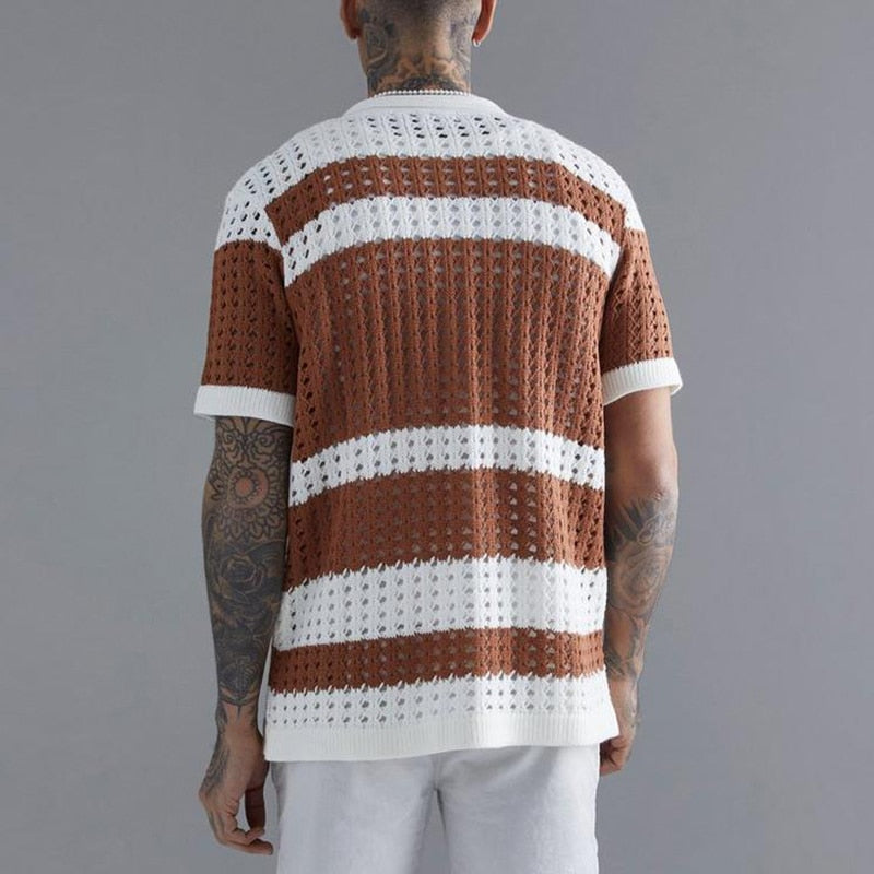 Men's Knitted Button-up Shirt