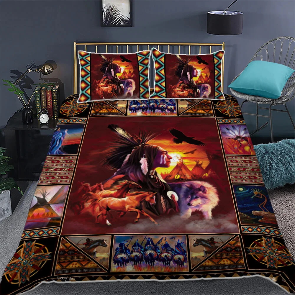 Beautiful Native American Quilt Bed Set