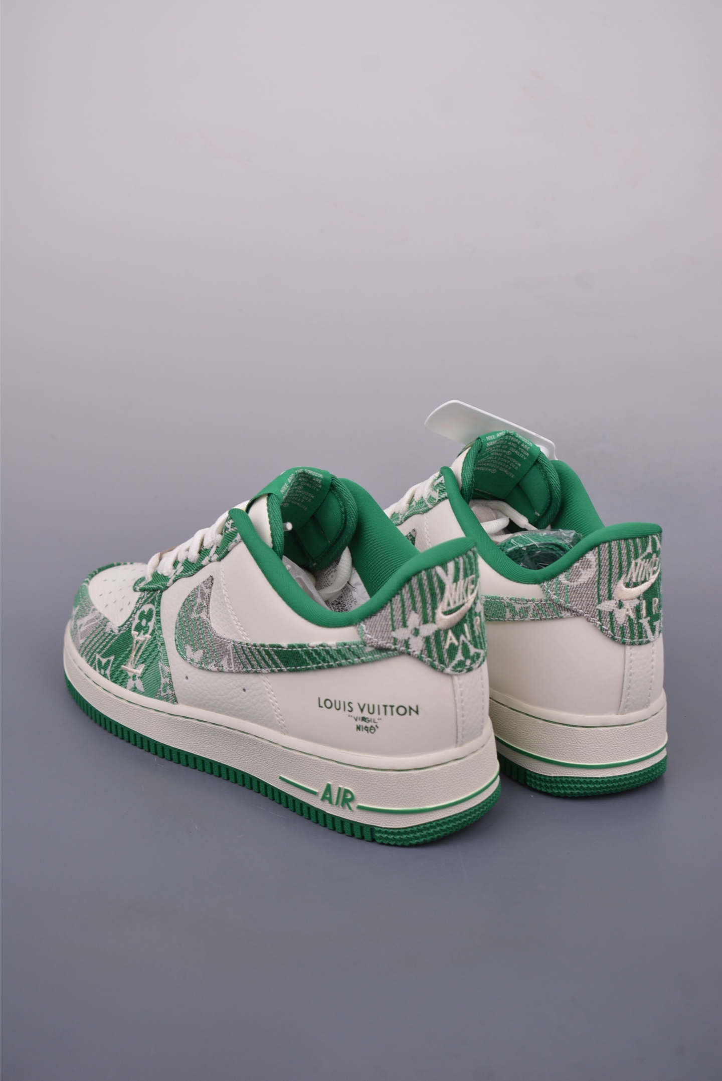 Louis Vuitton x Nike Air Force 1 07 LV8 Low Sneakers White and Green Print SC9207-538