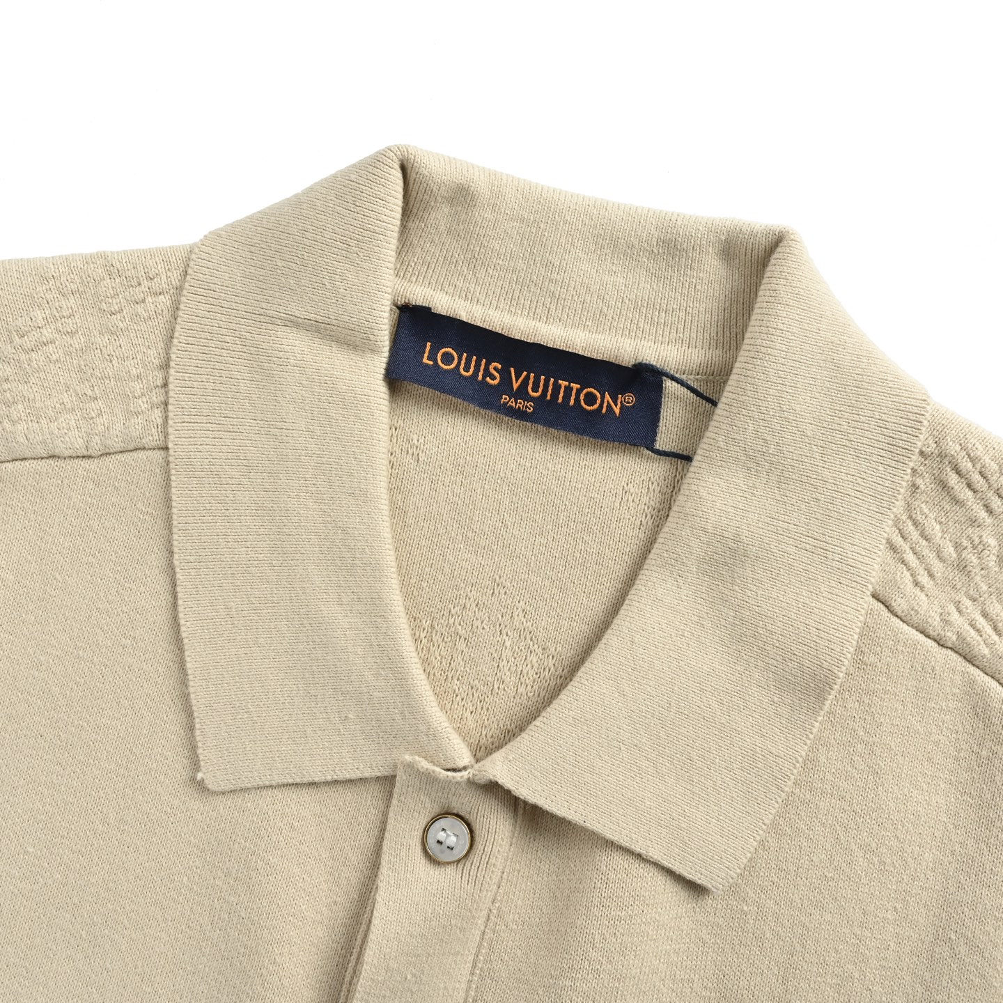 Louis Vuitton 25ss jacquard logo pocket knit short sleeve shirt