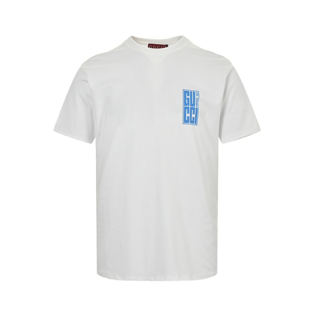 Gucci 24ss colorful letter print short sleeves