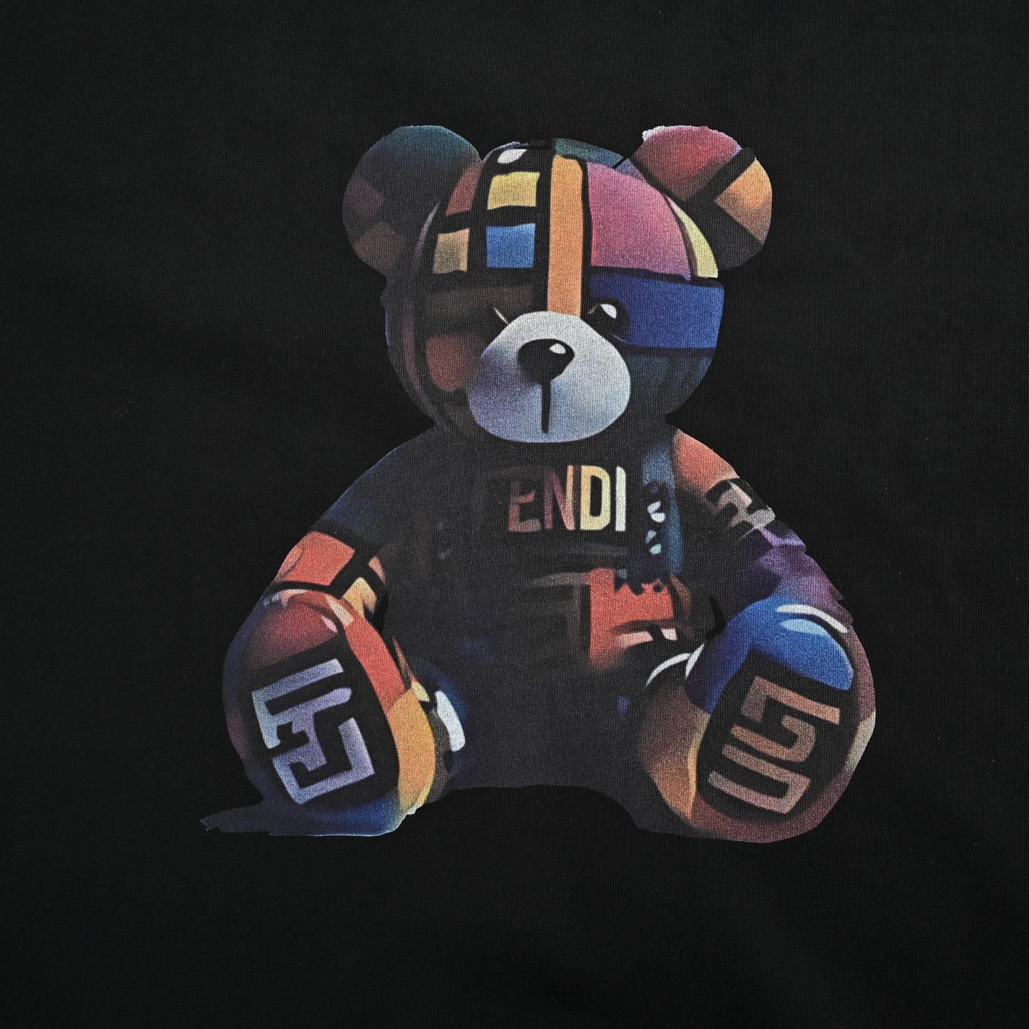 Fendi 25ss colorful bear print short sleeves