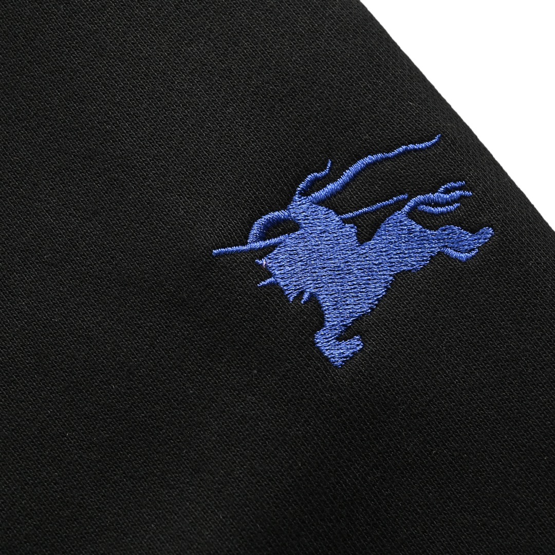 Burberry 24Fw blue embroidered horse pocket logo trousers