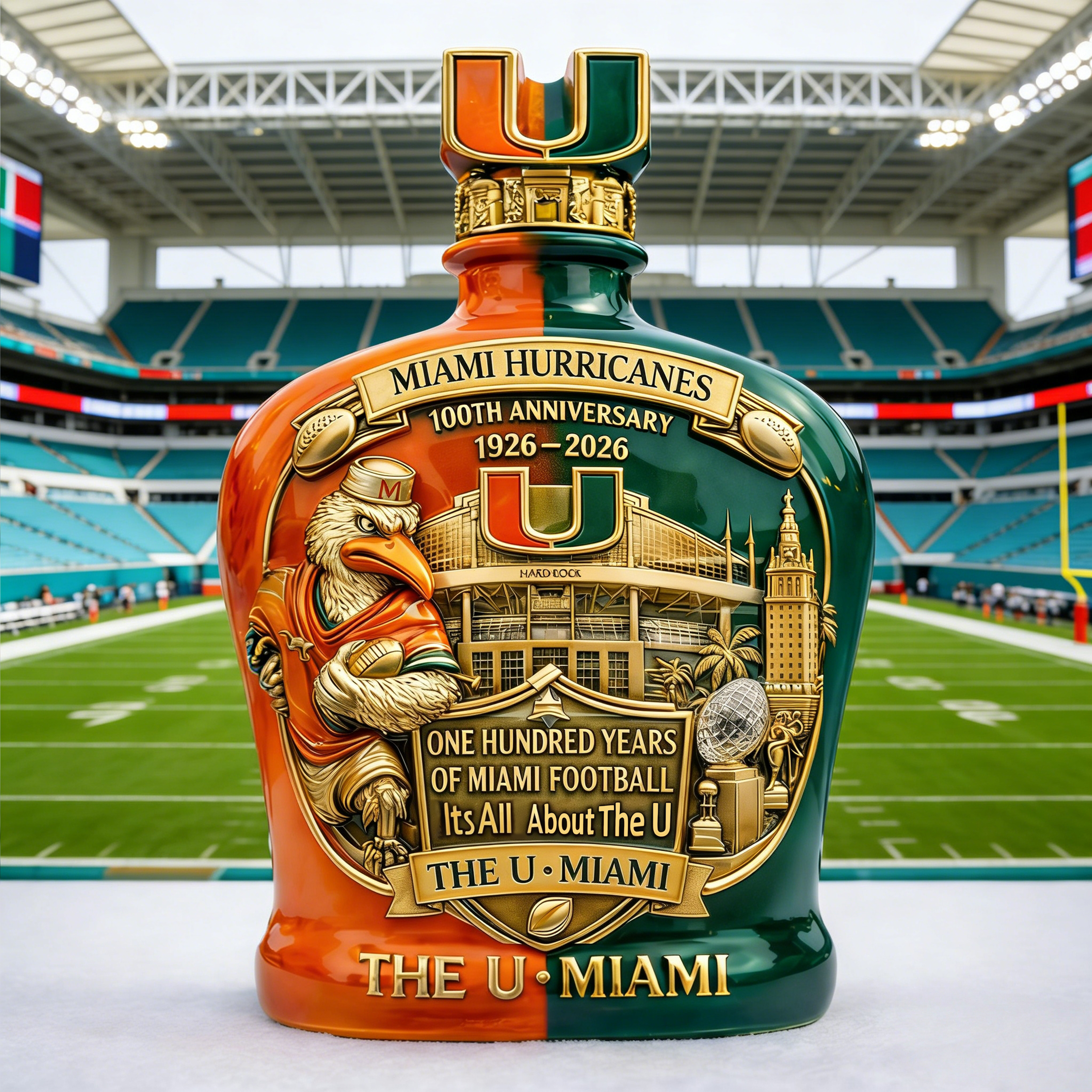 Miami Hurricanes® 100th Anniversary Commemorative Decanter🟧🟩