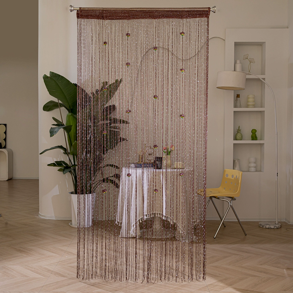 🌹🚪Sparkling Rose Flower String Curtain（2m/78.74