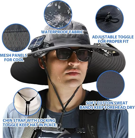 🔥Last Day Sale 50% OFF-⚡2025 New Ultralight Solar Fan Sun Hat – Lighter Than a Baseball!⚾(Only 11oz)
