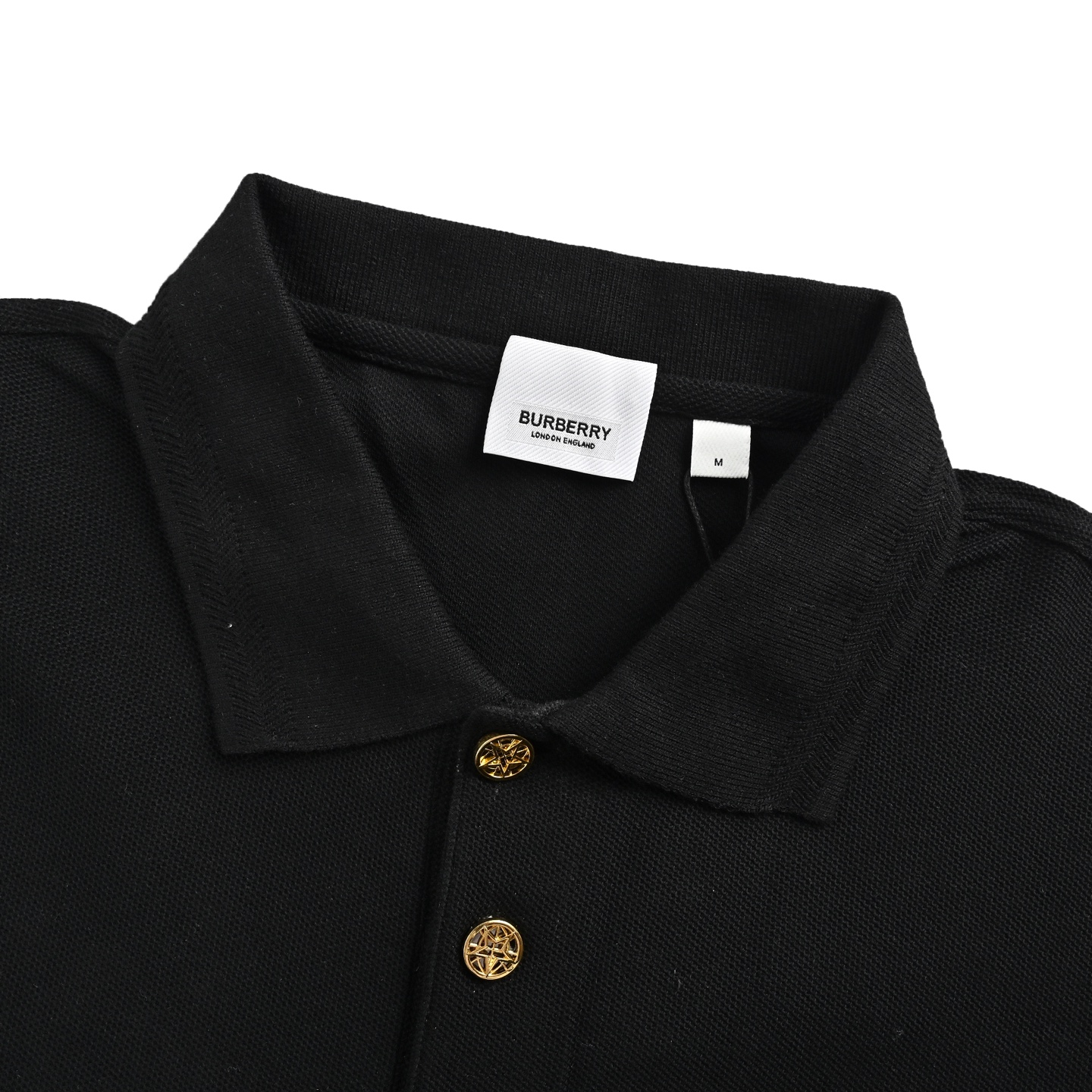 Burberry Gold Button Logo Polo Short Sleeve
