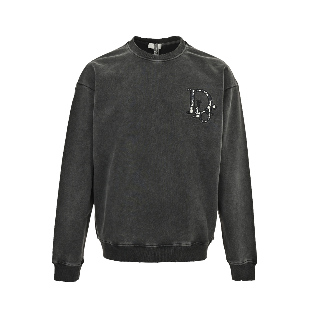 Dior 24Fw embroidered logo washed crewneck sweatshirt