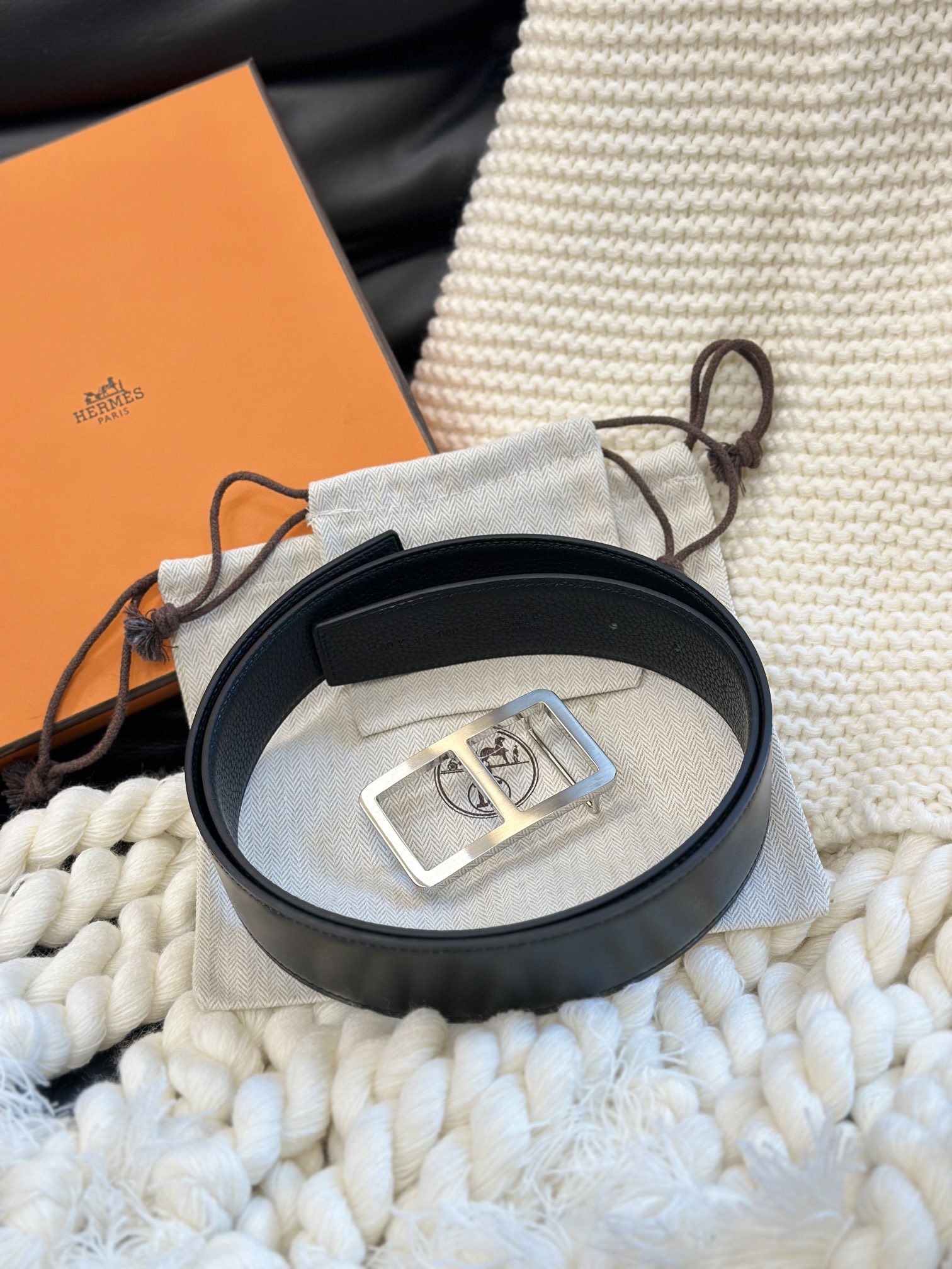 Hermès Men's Double-Faced Cowhide Belt