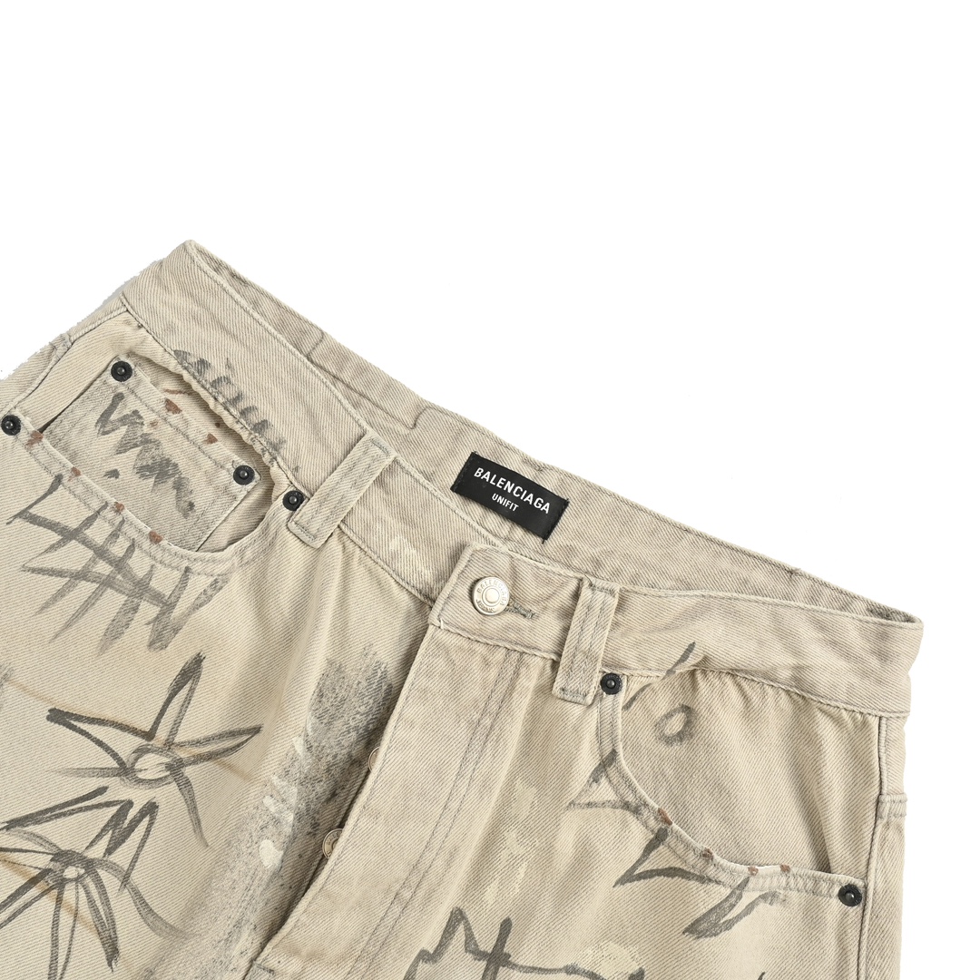 Balenciaga 24Fw catwalk graffiti jeans