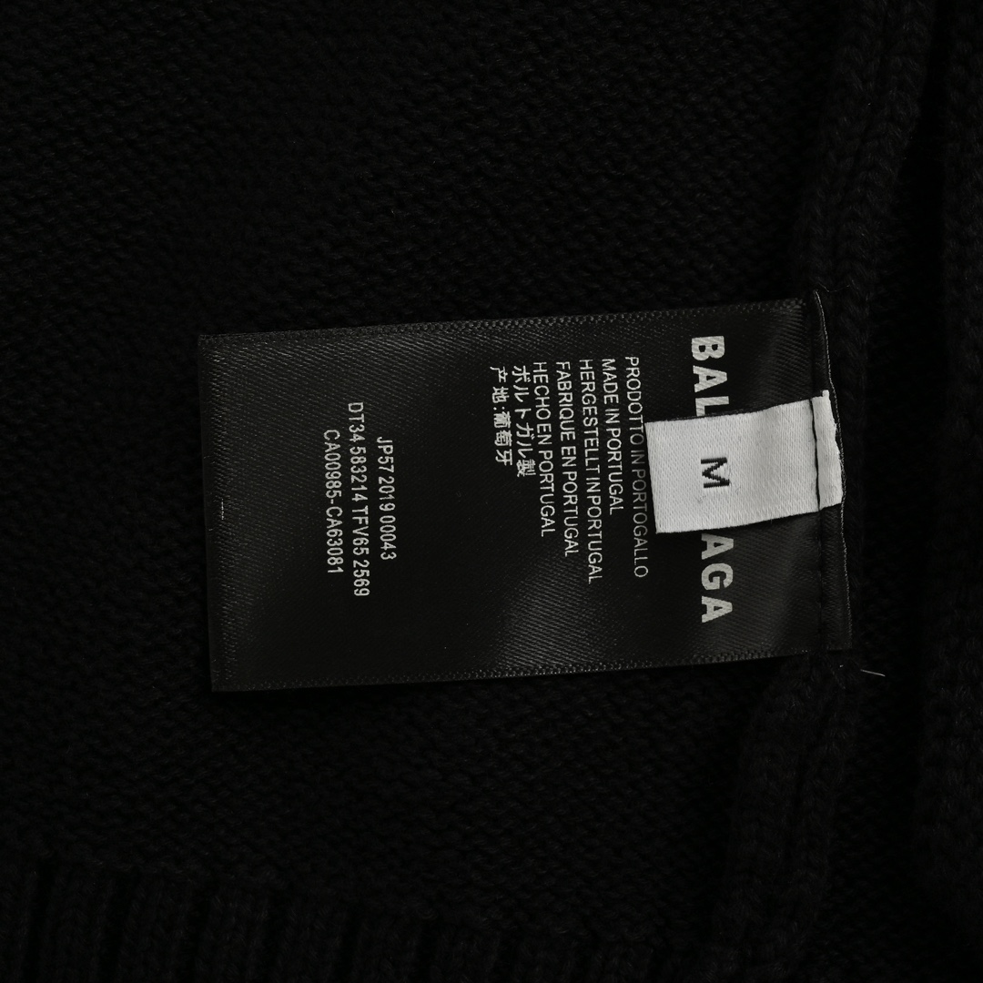 Balenciaga 24Fw Y2K Totem Rune Zipper Destruction Sweater