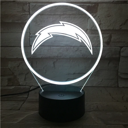 LOS ANGELES CHARGERS 3D LED LIGHT LAMP