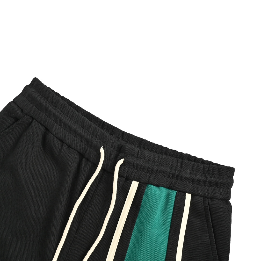 Prada 24Fw triangle logo green webbing patchwork suit trousers