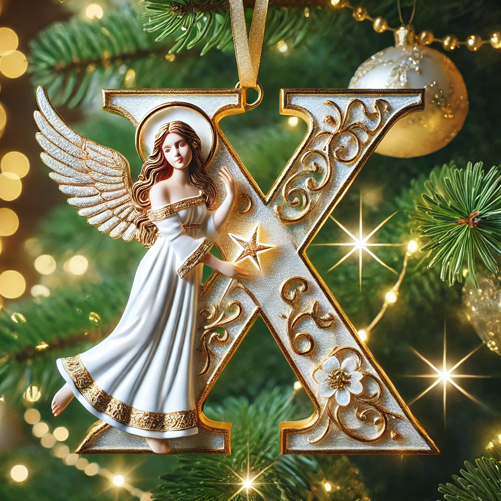 Angel Initial Christmas Ornaments