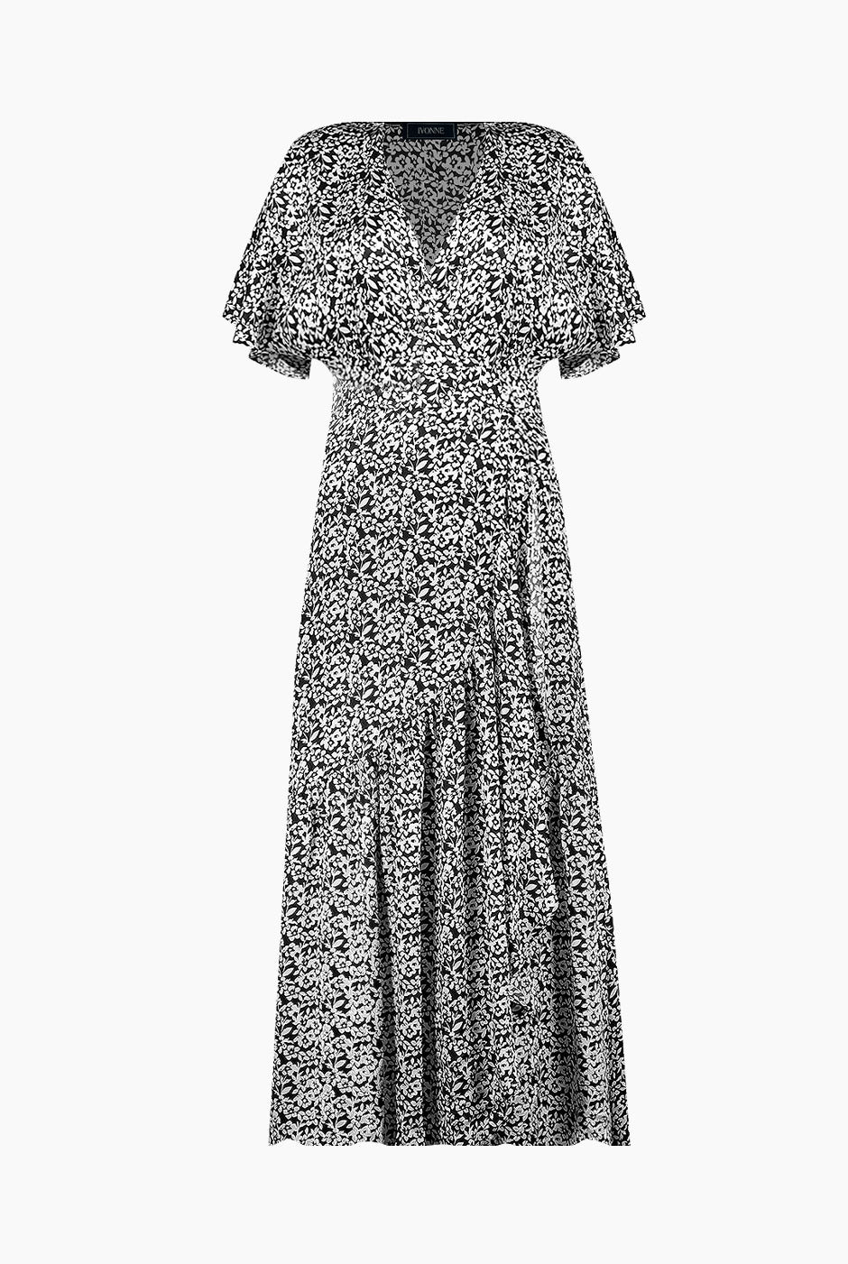 Maxi vestido estampado y escote V