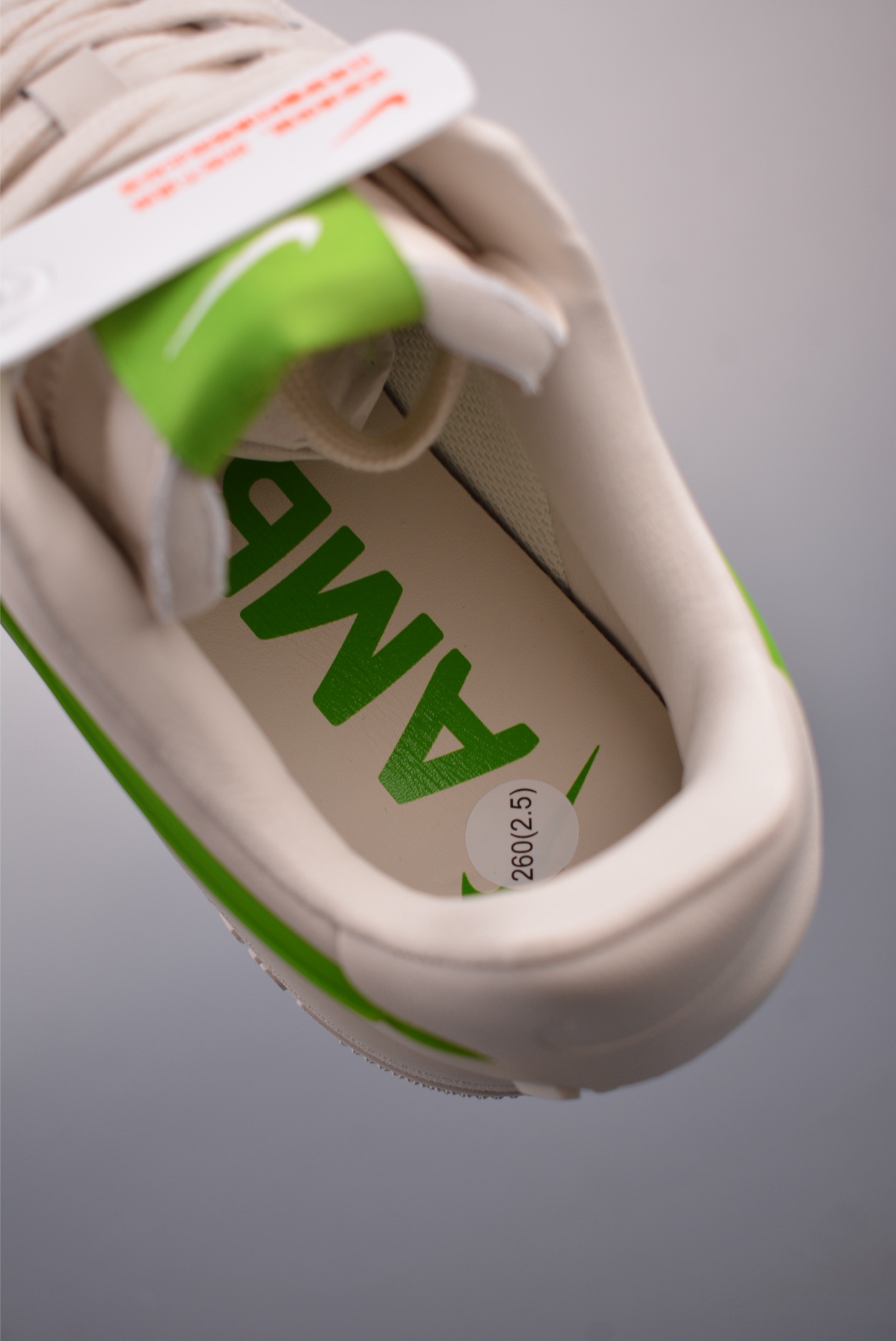 AMBUSH x Nike Air Force 1 Low SP joint beige fluorescent green big hook DV3464-003
