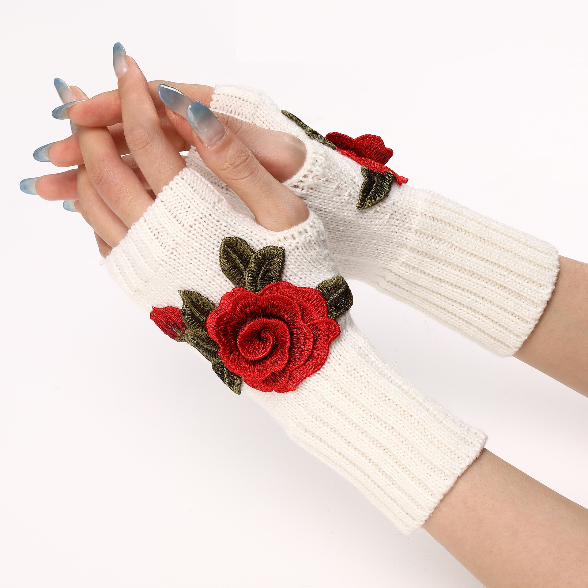 🎄Early Christmas Sale 49% OFF🌸Vintage Floral Embroidered Knitted Gloves✨Buy 3 Get 10% OFF & Free Shipping