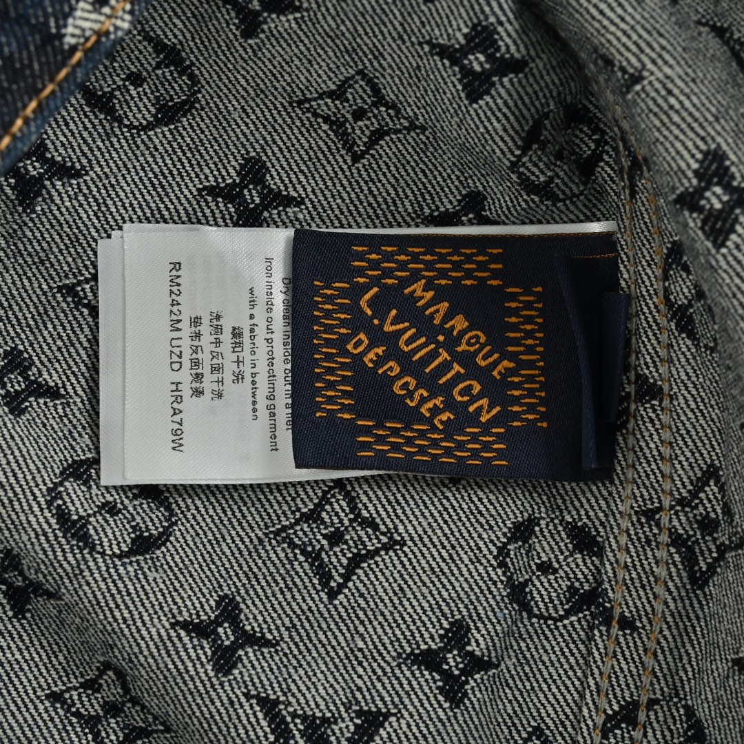Louis Vuitton 24Fw heavy-print jacquard pearl button denim jacket