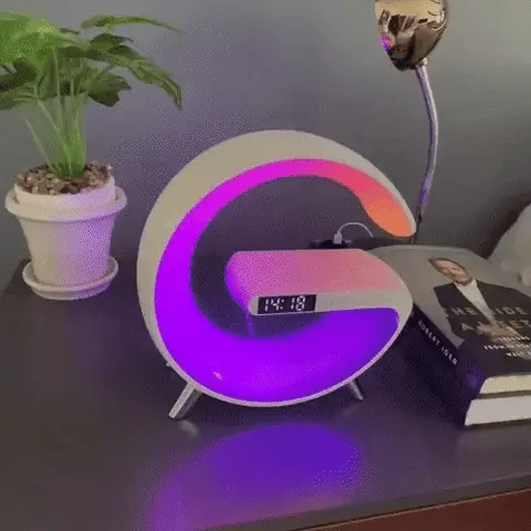 🎄Christmas Sale Free Shipping🎅Multifunctional Bluetooth Speaker-Colorful Atmosphere Light Wireless Charging and Clock All-in-one Machine
