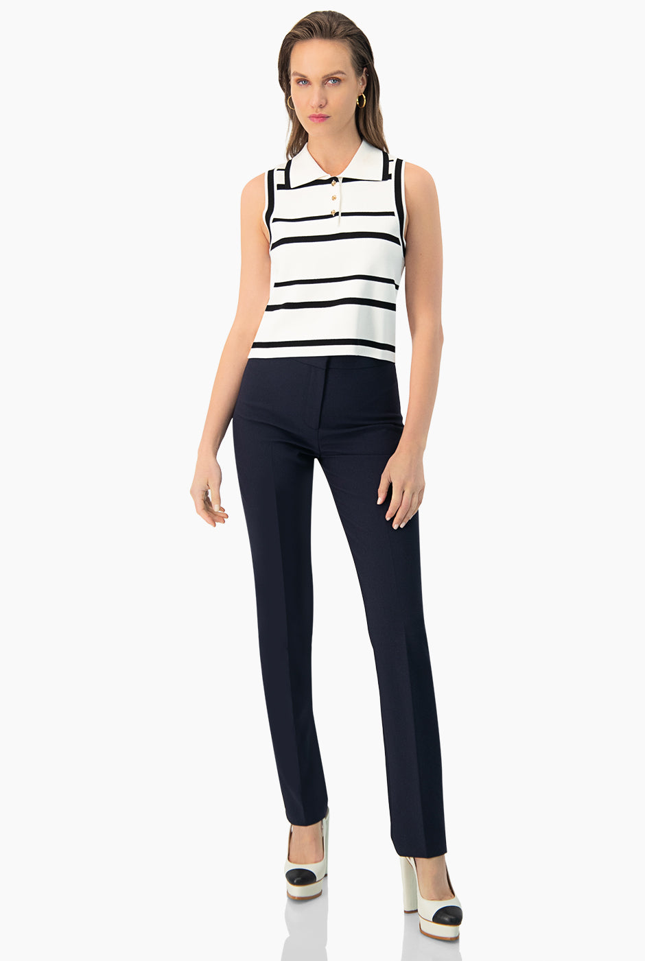 Pantalon recto color marino