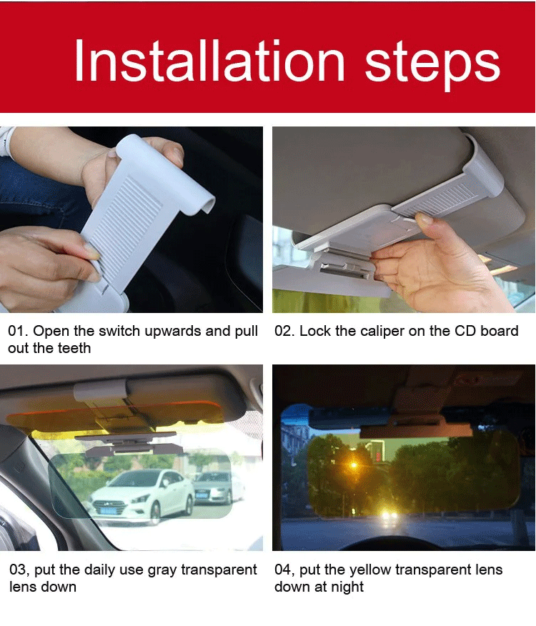 (🔥Father's Day Hot Sale-Save 50%OFF)-🚗Day and Night Anti-Glare Car Windshield Visor-BUY 1 GET 1 FREE