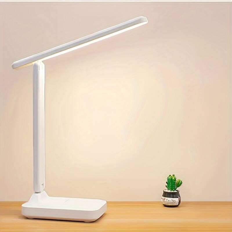 LED Foldable Desk Lamp, 3-Level Dimmable Touch Control, Eye-Care Reading Light for Bedroom, Office, Dorm, Studio, Multi-Scene Indoor Use, Rechargeable 800mAh Lithium Battery, No Wires, Christmas and New Year Gift, 1-Pack