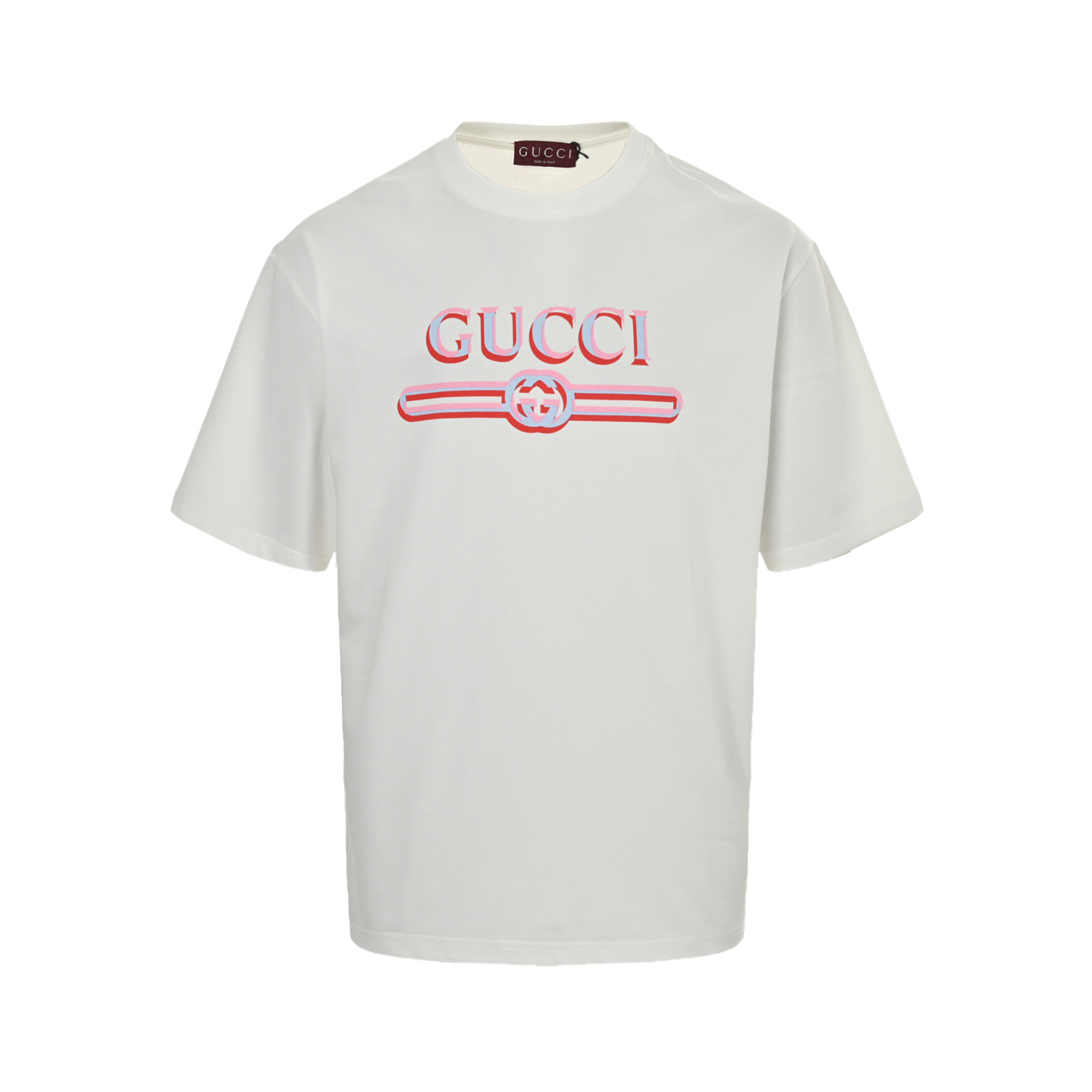 Gucci 25ss double belt logo print short sleeves