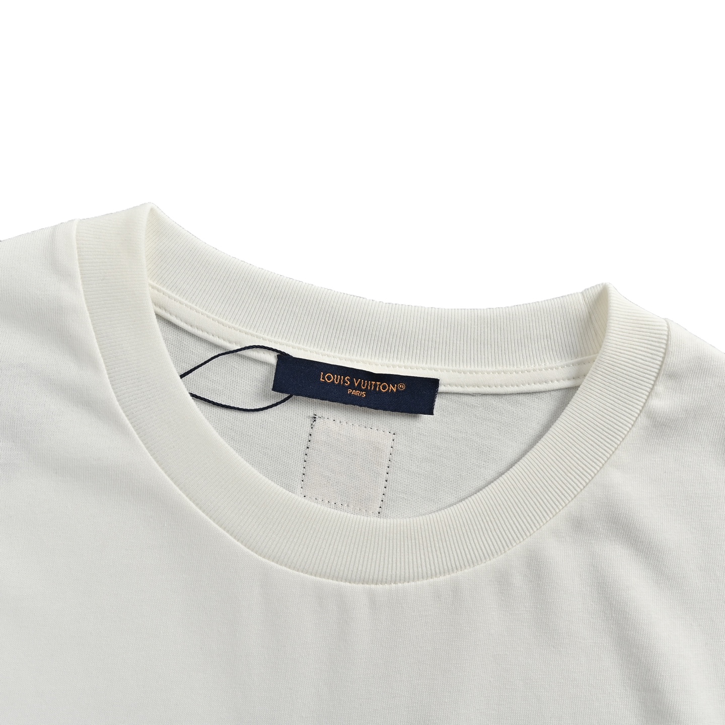 Louis Vuitton 25ss blue flocked slogan print short sleeves