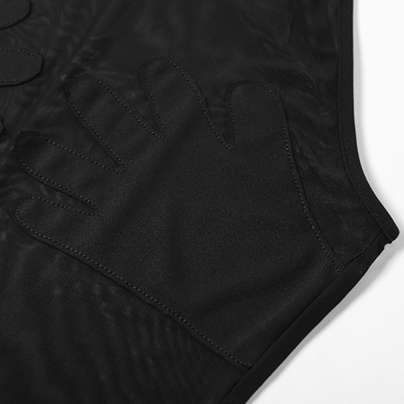 See Through Mesh Plam Sexy Dress