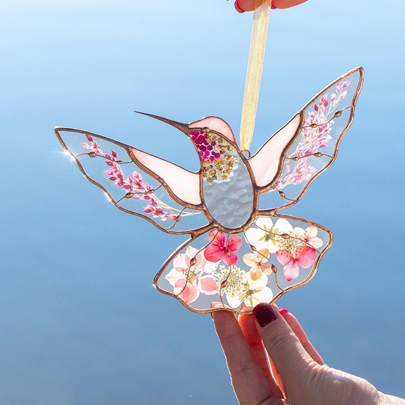 Hummingbird Stained Glass Window Hangings - Mothers Day Gift