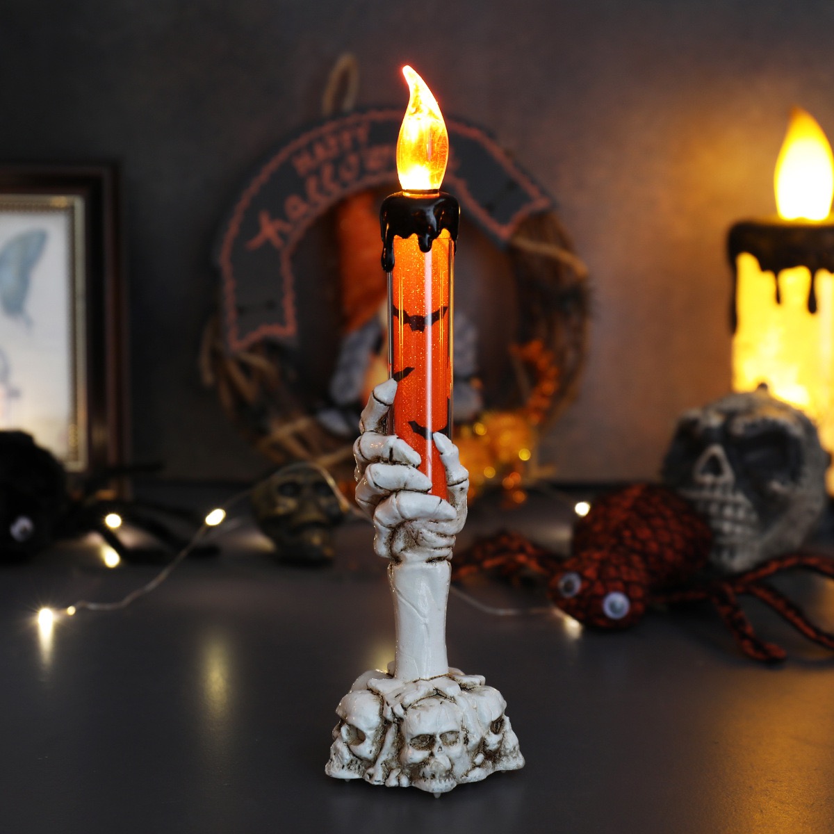 💥ON SALE💥 skull glowing candle figurines