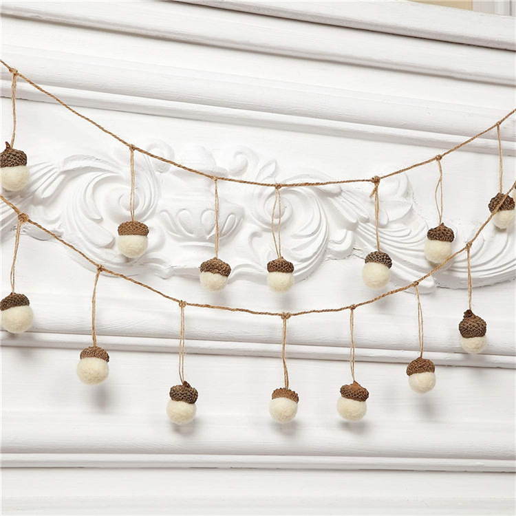 🌰Set of 5 Handmade Wool Felt Acorn Ornaments