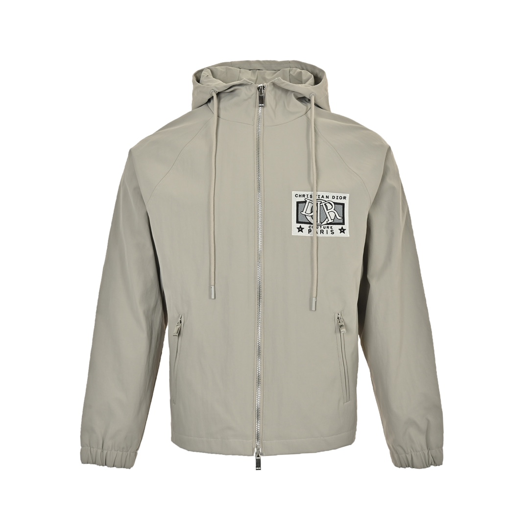 Dior 24Fw embroidered lettering hooded trench coat