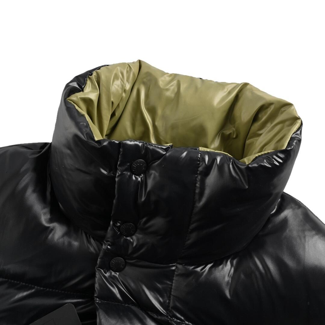 Moncler stand collar large arm logo down jacket