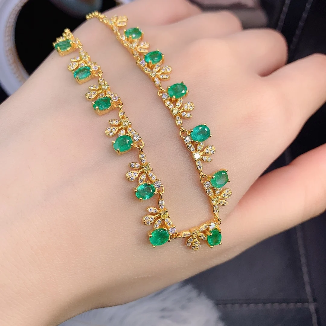 Emerald Tanzanite Silver 925 Jewelry Women's Gem Pendant 925 Sterling Silver Women's Luxury Necklace Free Christmas shipping