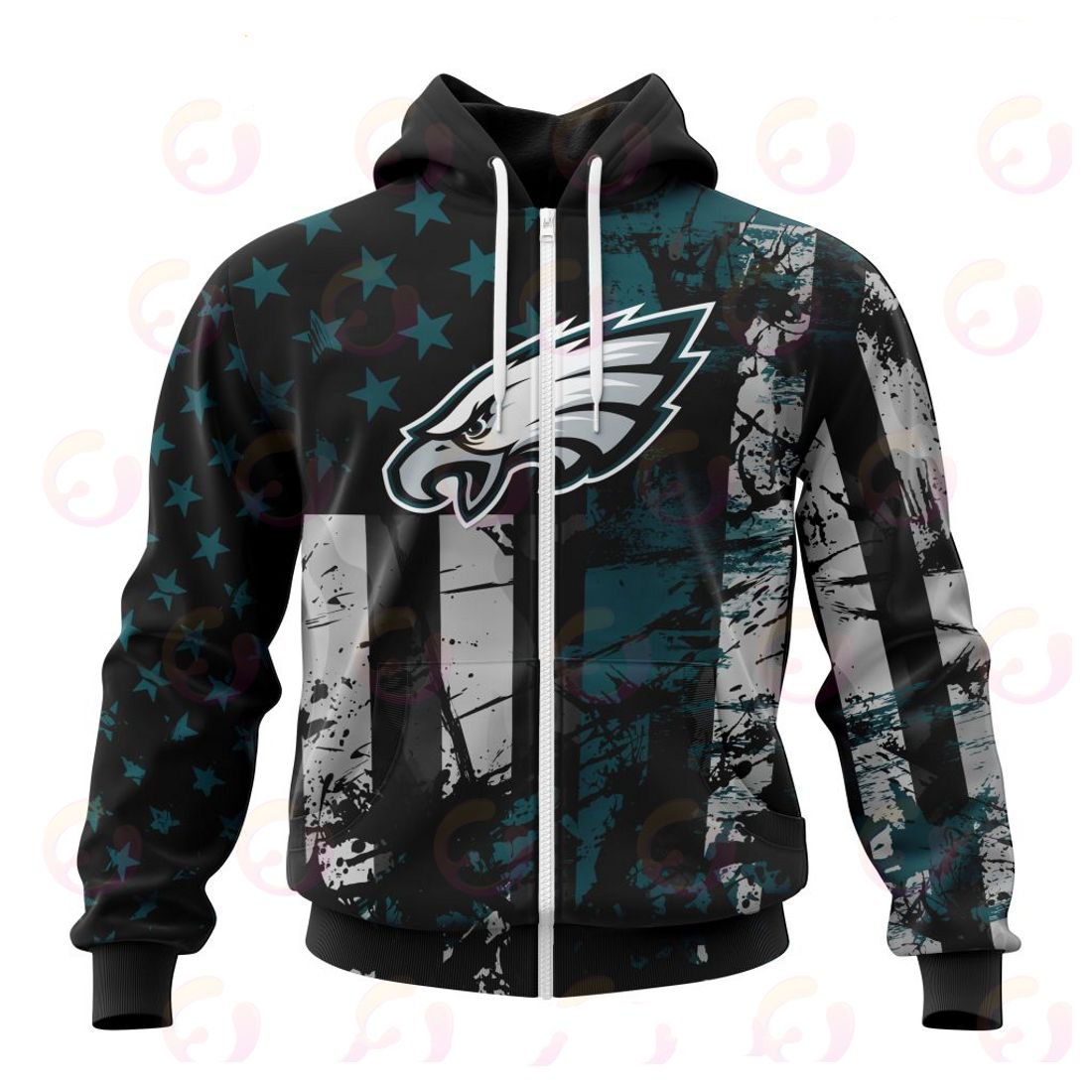 PHILADELPHIA EAGLES 3D HOODIE JERSEY FOR AMERICA