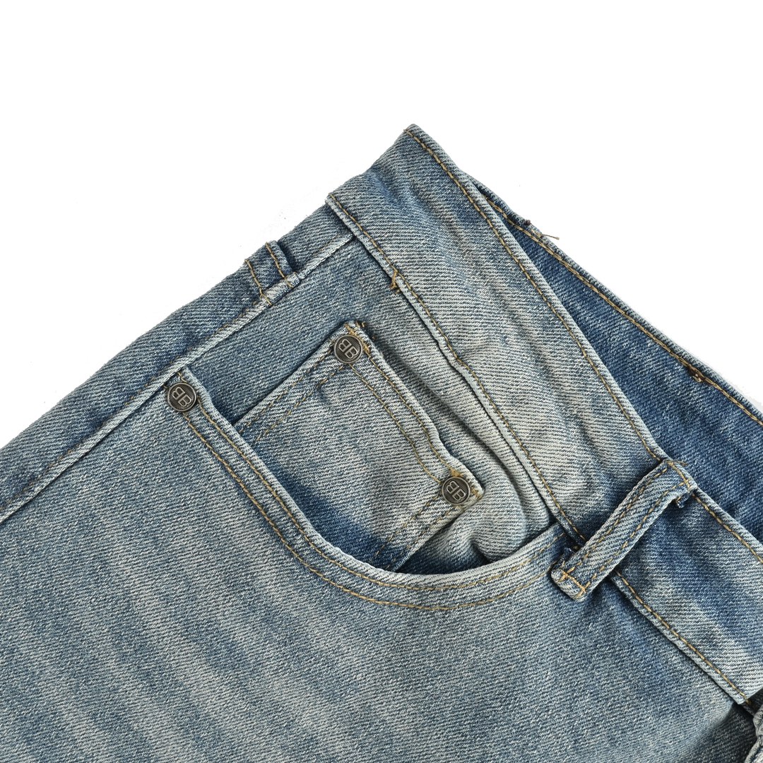Balenciaga 24Fw Pocket Multi-Logo Print Jeans