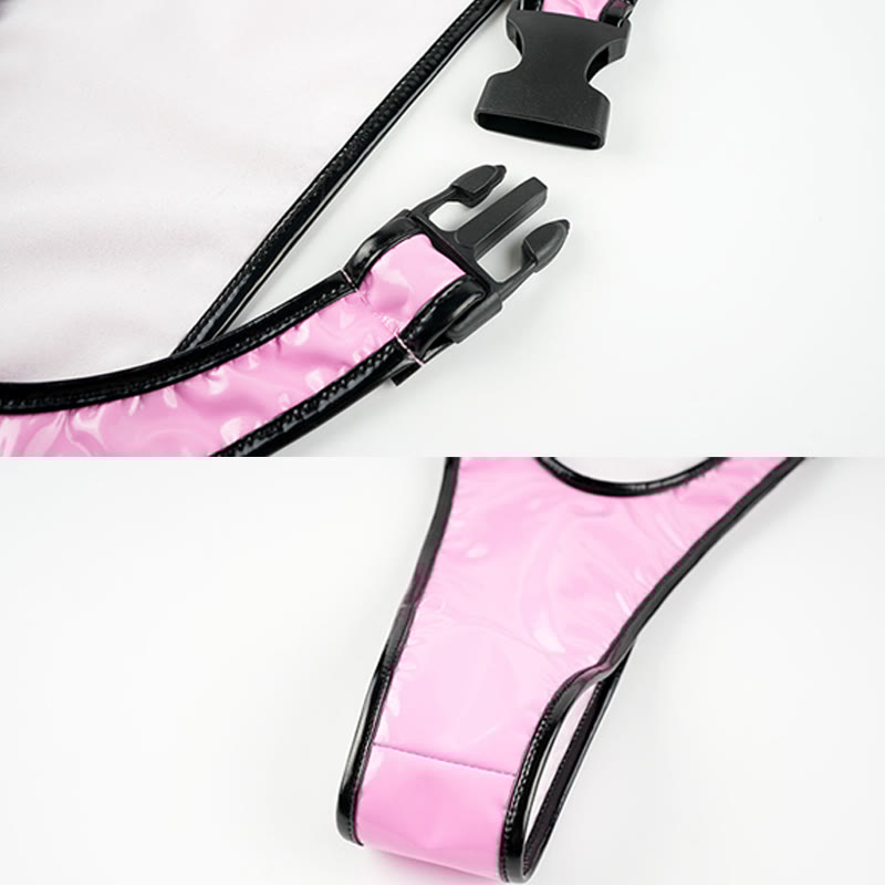 PU Hollow Out Jumpsuit Lingerie