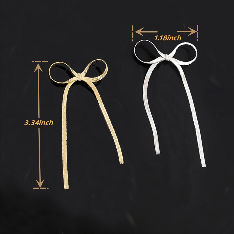 925 Sterling Silver Bow Drop Dangle Earrings