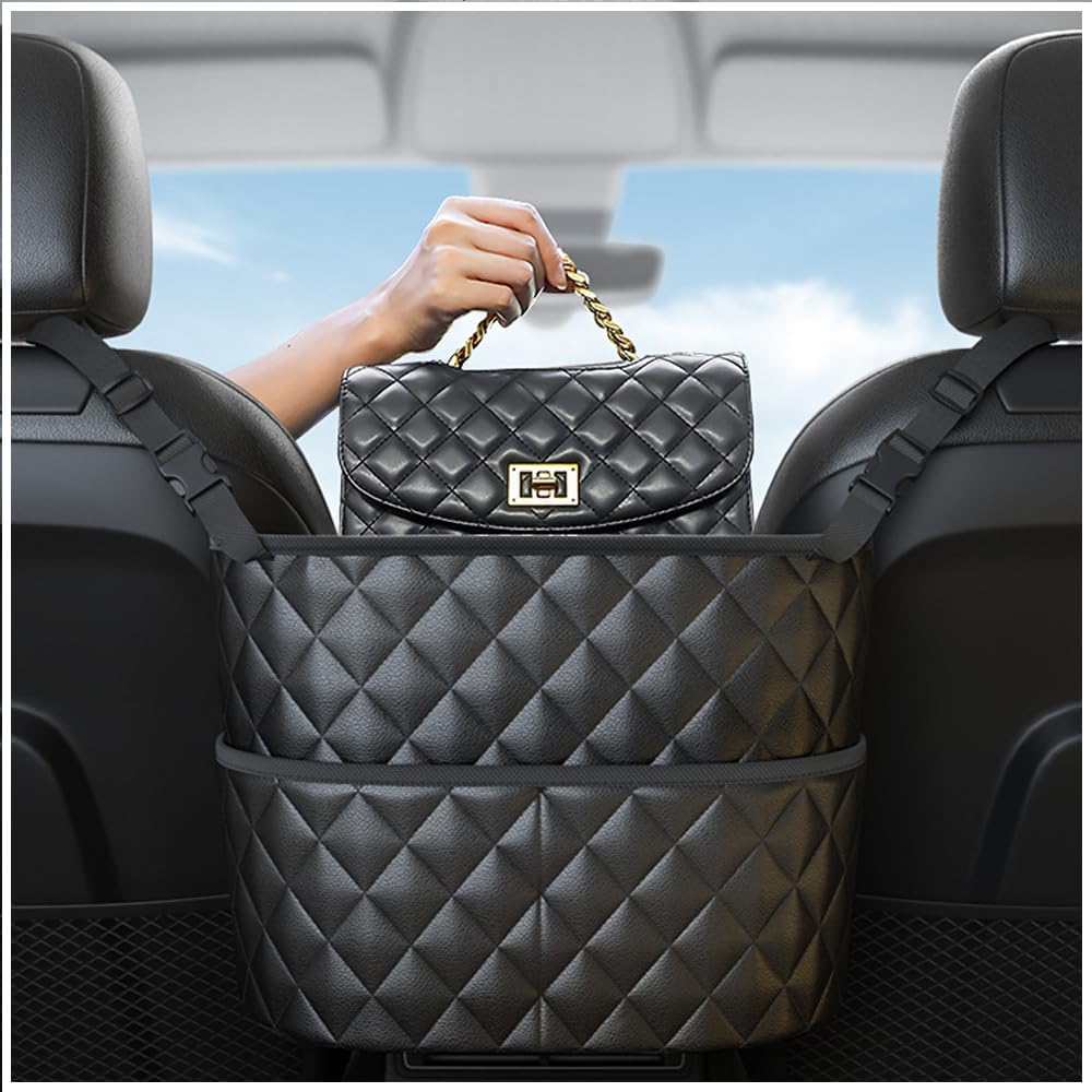💖Last Day 50% OFF💖Large Capacity Leather Car Net Pocket Handbag Holder