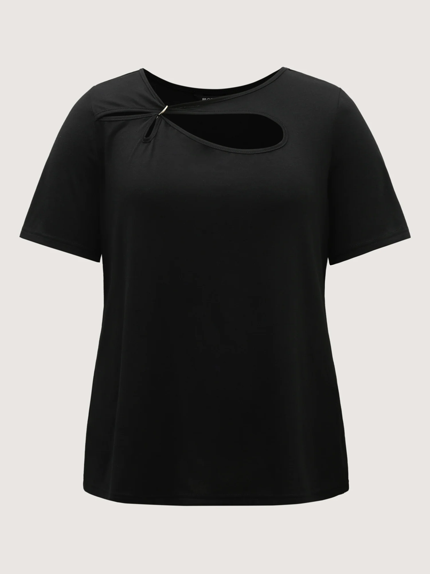 Neck Cut-Out Round Neck T-Shirt