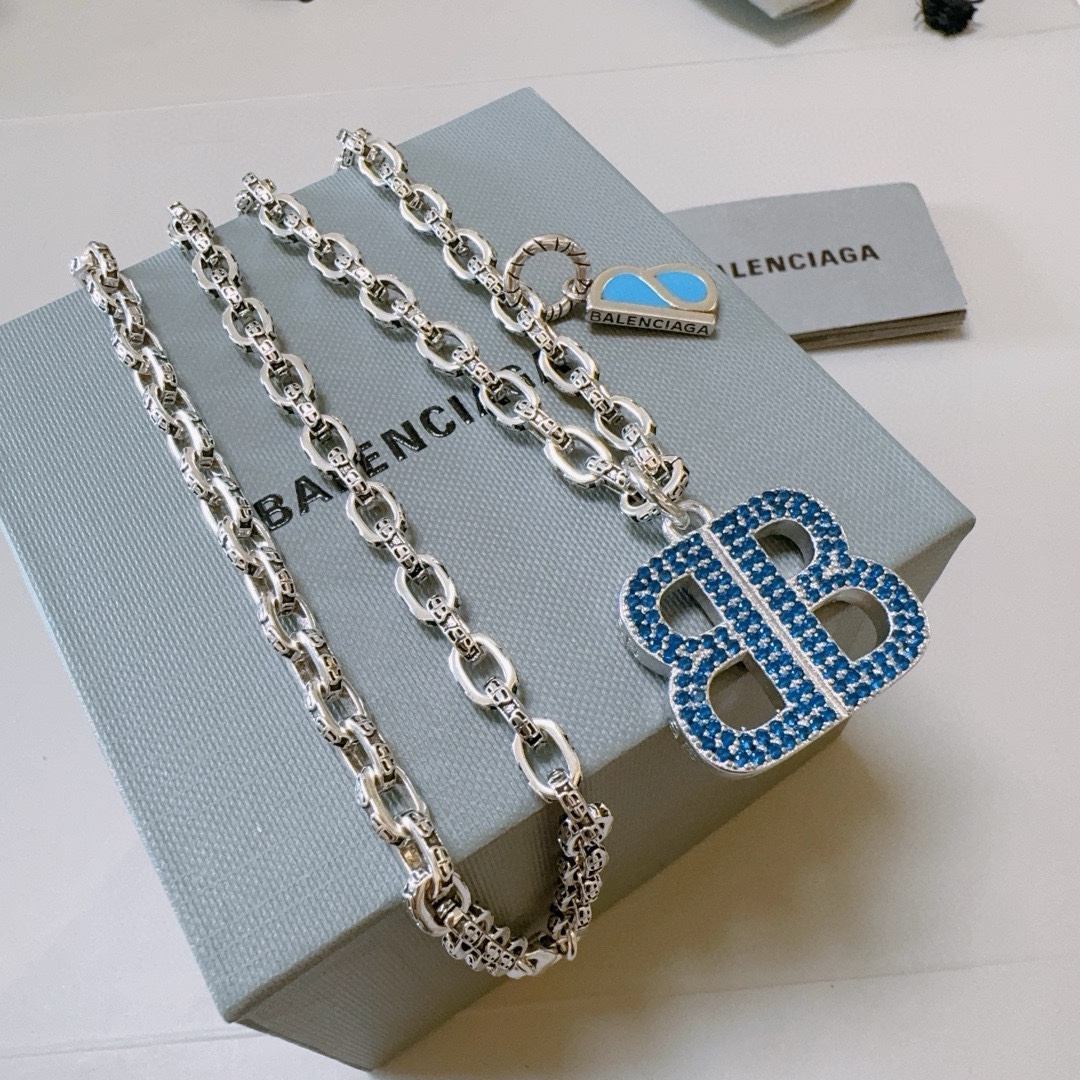 Balenciaga BB Diamond Chain Necklace