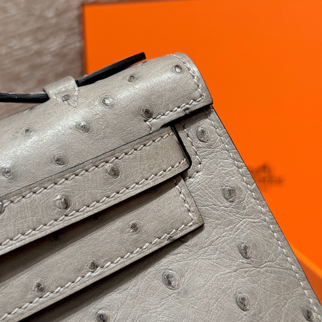 Hermès Kelly Pochette 18Gris tourterlle handbag (handmade to order)