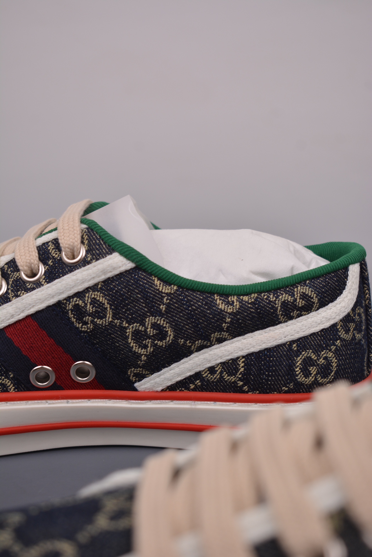Gucci Tennis 1977 Print Sneaker Dark Blue Denim