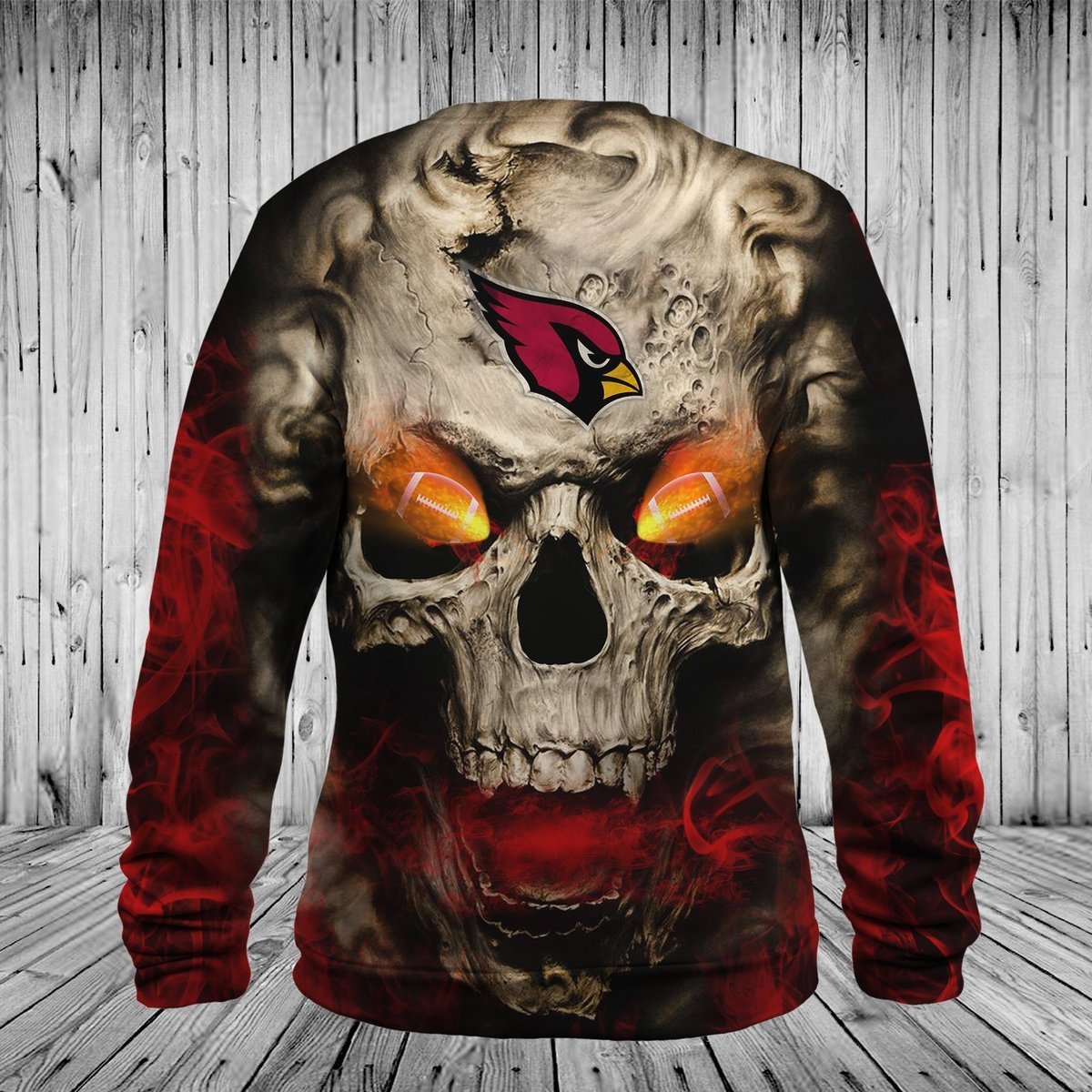 CARDINALS 3D HOODIE SKULL51
