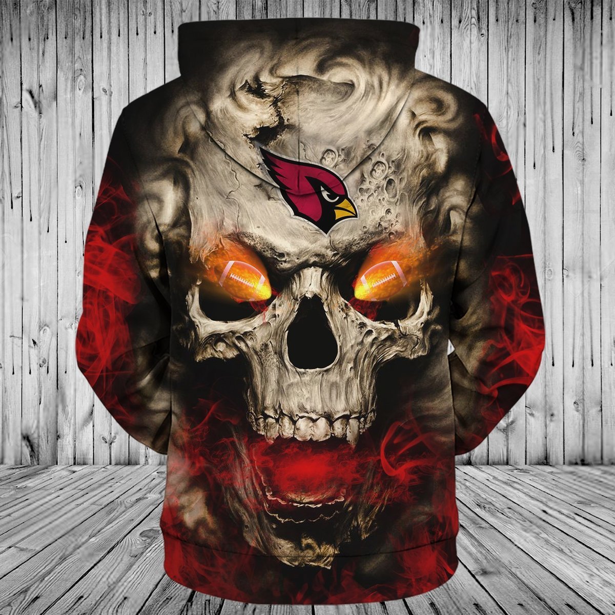 CARDINALS 3D HOODIE SKULL51