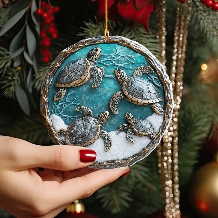 Family Tide Sea Turtle Ornament