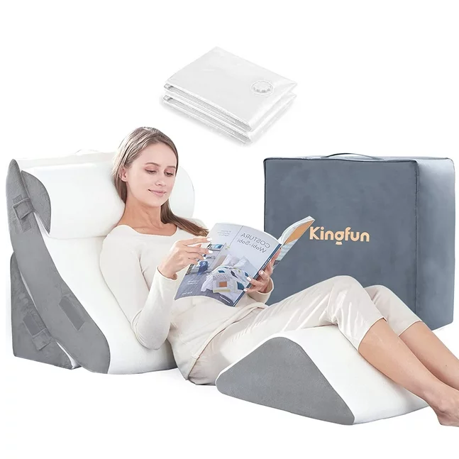 Kingfun 4pcs Orthopedic Bed Wedge Pillow Set